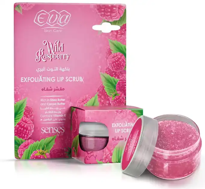 EVA SKIN CARE EXFOLIATING LIP SCRUB RASPBERRY FLAVORED 20 GM Elghazawy Shop