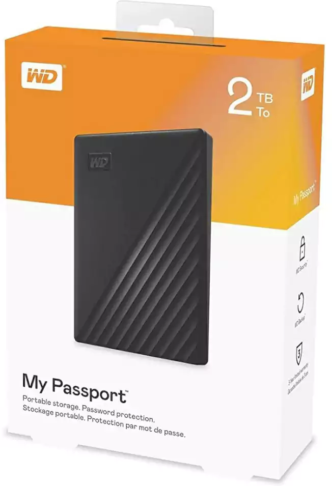 ويسترن ديجيتال ™My Passport هارد ديسك HDD، بسعة 1 تيرابايت، WDBYVG0010BBK، أسود