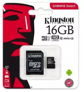 كارت ميموري كينجستون Canvas Select، مايكرو اس دي، 16 جيجابايت، SDCS-16GB