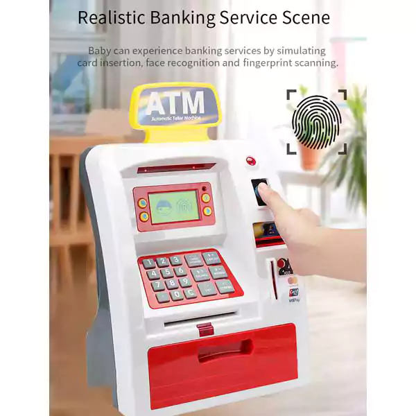 لعبة ماكينة ATM، أحمر × أبيض، 35860