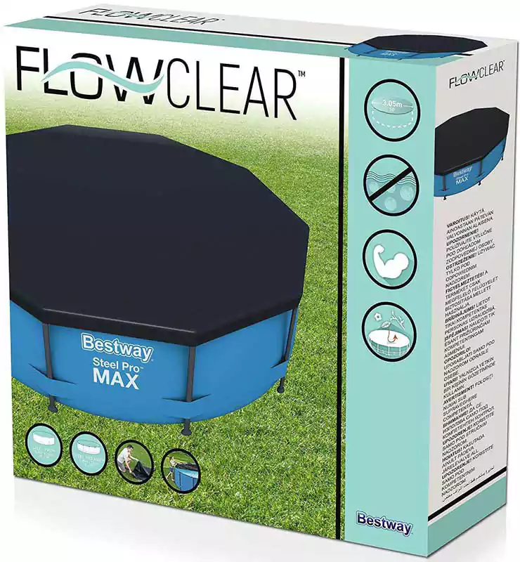Bestway Flow Clear Round Pool Cover, Black, 58036