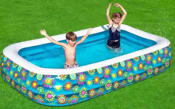 Inflatable swimming pool, rectangular, 3 floors, colored, 54121