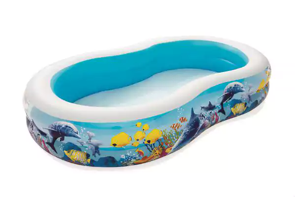 Bestway inflatable pool, oval, two floors, blue x white, 54118