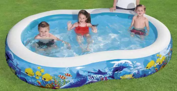 Bestway inflatable pool, oval, two floors, blue x white, 54118