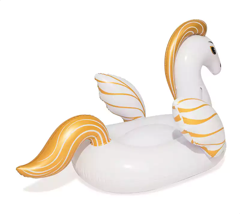عوامة سباحة بيست واي، شكل حصان مجنح، أبيض × ذهبي، 41121