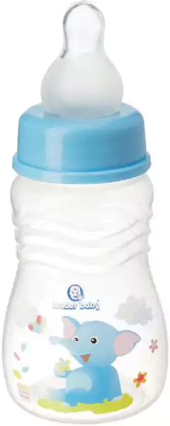 Leader Baby Bottle with Pacifier, Baby Blue Milk - 125 ml