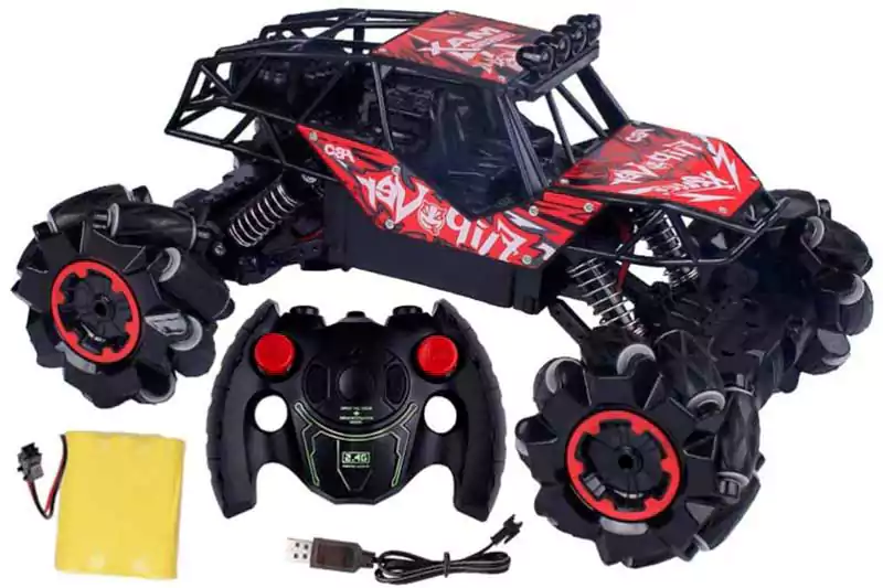 لعبة سيارة دفع رباعي، مع شاحن وريموت، أسود × أحمر