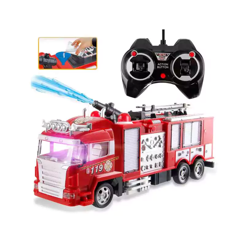 Fire truck 40 cm, fires water on the remote control, 666-192NA