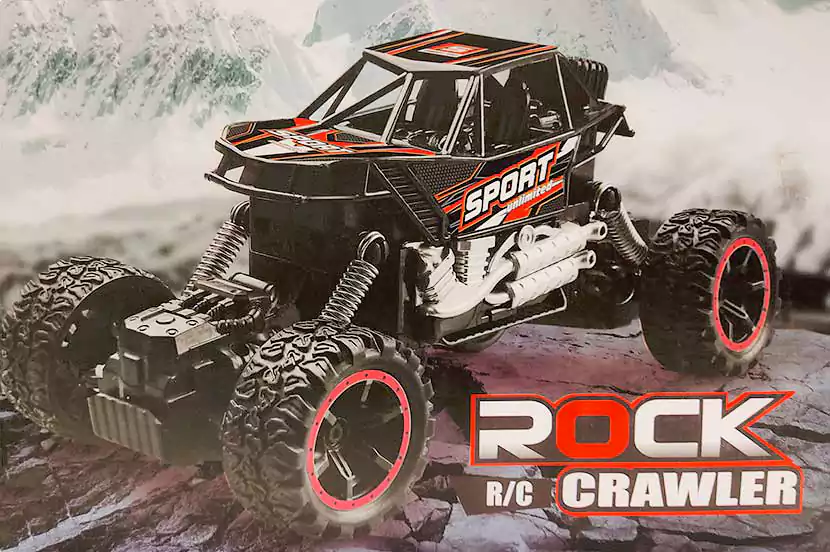 لعبة سيارة روك آند كراولر، مع ريموت وشاحن، أسود × أحمر، 5-619