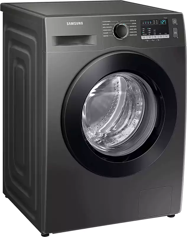 Samsung Full Automatic Washing Machine, Front Loading, 9 KG, Condenser, Health Steam Cycle, Inox, WW90T4040CX1AS