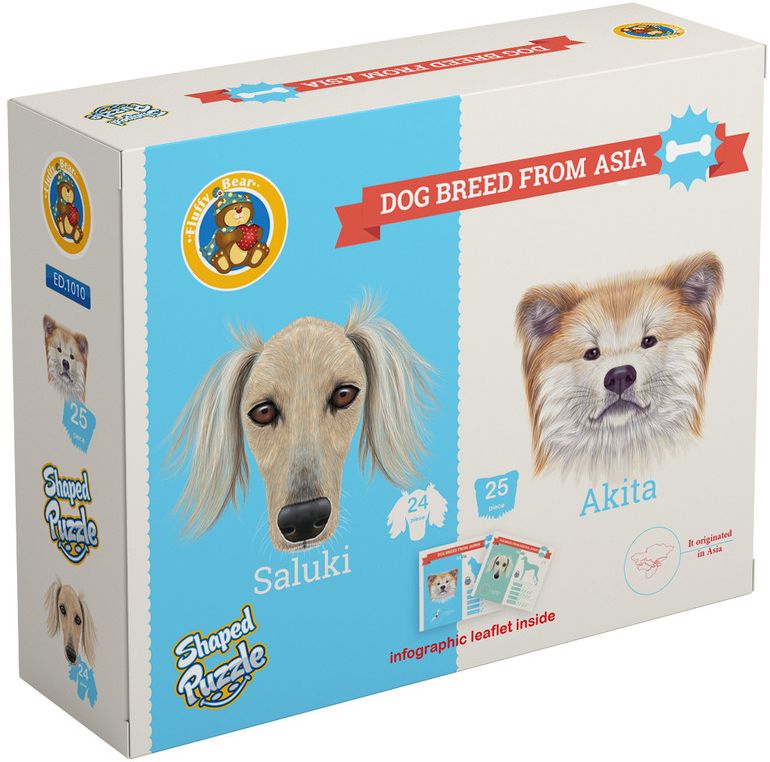 Fluffy Bear SH-7006 Dog Breed From Asia Puzzle - Multi Color