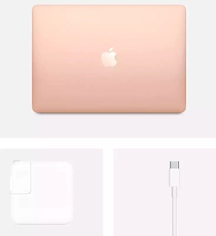 لاب توب ابل ماك بوك اير برو، معالج Apple M1، رامات 8 جيجابايت، 512 جيجابايت SSD هارد، Integrated Graphics Card، شاشة 13 بوصة، macOS، ذهبي