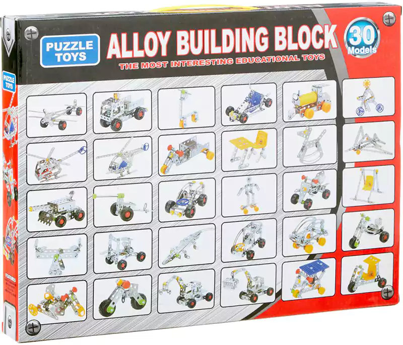 puzzle Toys Alloy puzzle Toy for Kids, 30 Models, 242 Pieces, Multi Color, 592-4