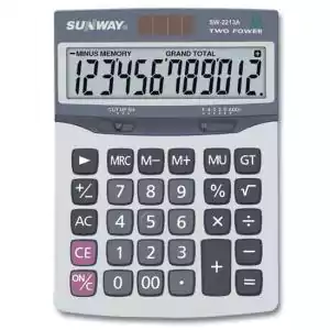 Sunway SW-2213A Desktop Calculator, Gray, 12 Digits