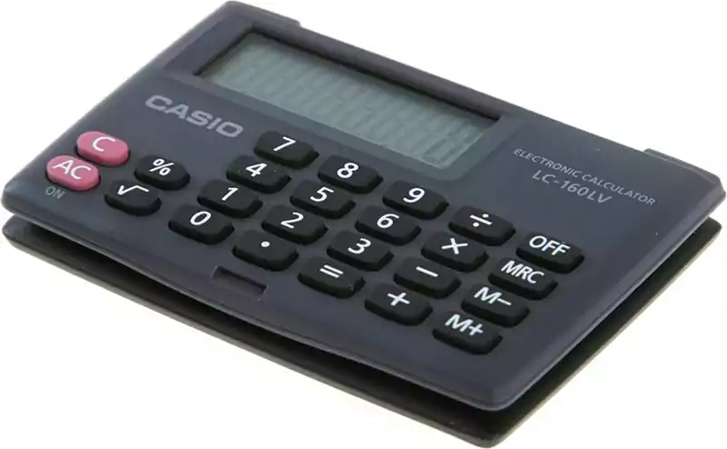 آلة حاسبة جيب كاسيو LC-160LV، اسود، 8 خانات