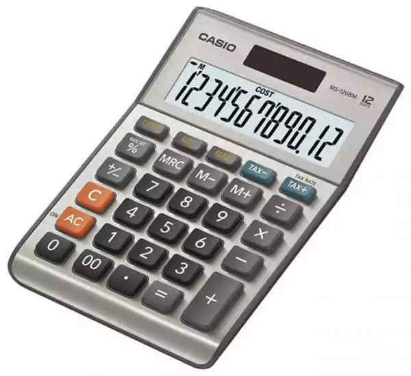 اله حاسبه مكتبية كاسيو MS-120BM، رمادي، 12 خانة