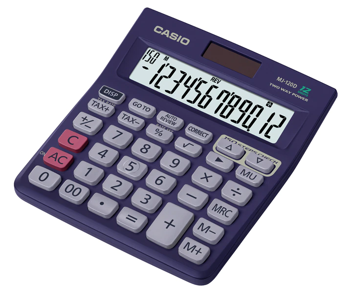 Casio MJ-120D-BU Desktop Calculator, Blue, 12 Digits Elghazawy Shop