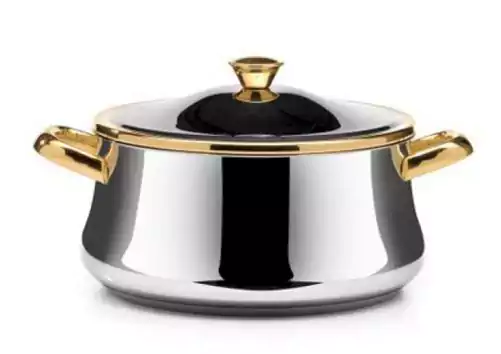 Zahran stainless steel cookware, size 16, with golden-silver handle