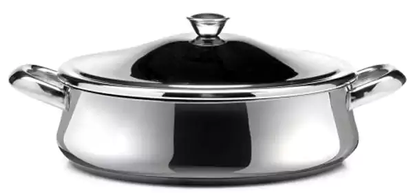 Zahran stainless oven tray, size 24, with a round lid - silver