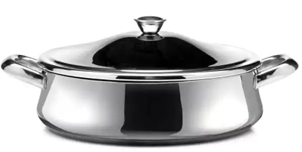 Zahran stainless oven tray, size 22, with a round lid - silver