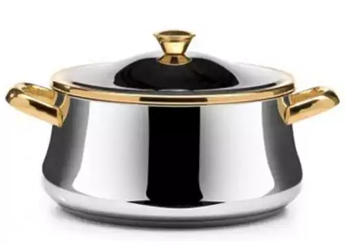 حلة طهي أستنالس من زهران مقاس 22 اوبتيما بيد ذهبي - فضي