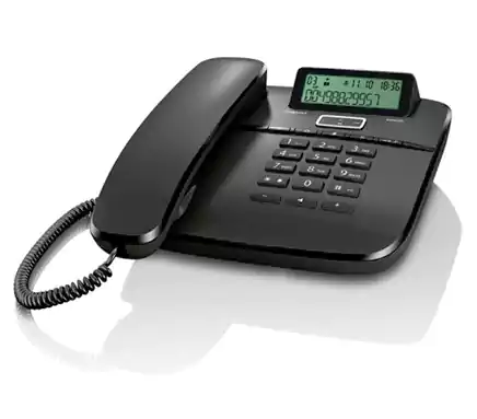 تليفون أرضي سلكي جيجاسيت، شاشة LCD، إظهار هوية المتصل، أسود، DA610