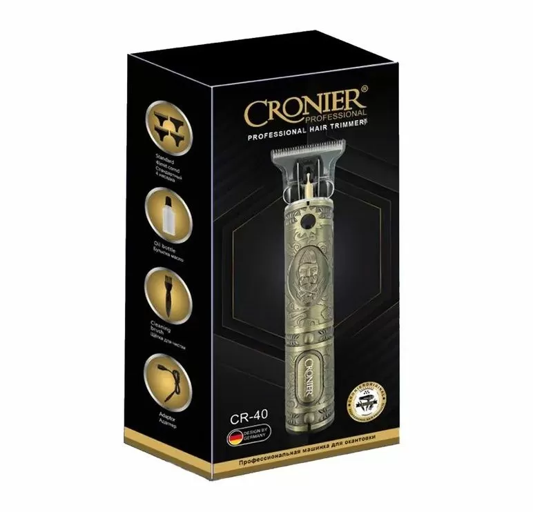 ماكينة حلاقة كهربائية للرجال كرونيير، استخدام جاف، ذهبي، CR-40