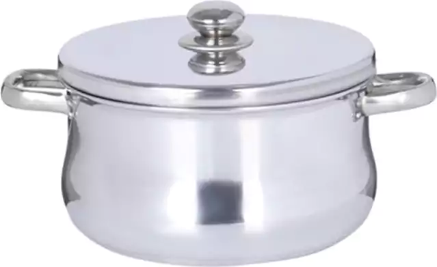 Eldahan Aluminum Pompe Pot with Stainless Steel Handle, Size 24, Silver