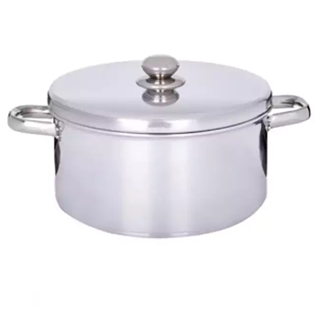 حلة المنيوم الدهان بيد استانلس، مقاس 18، فضي