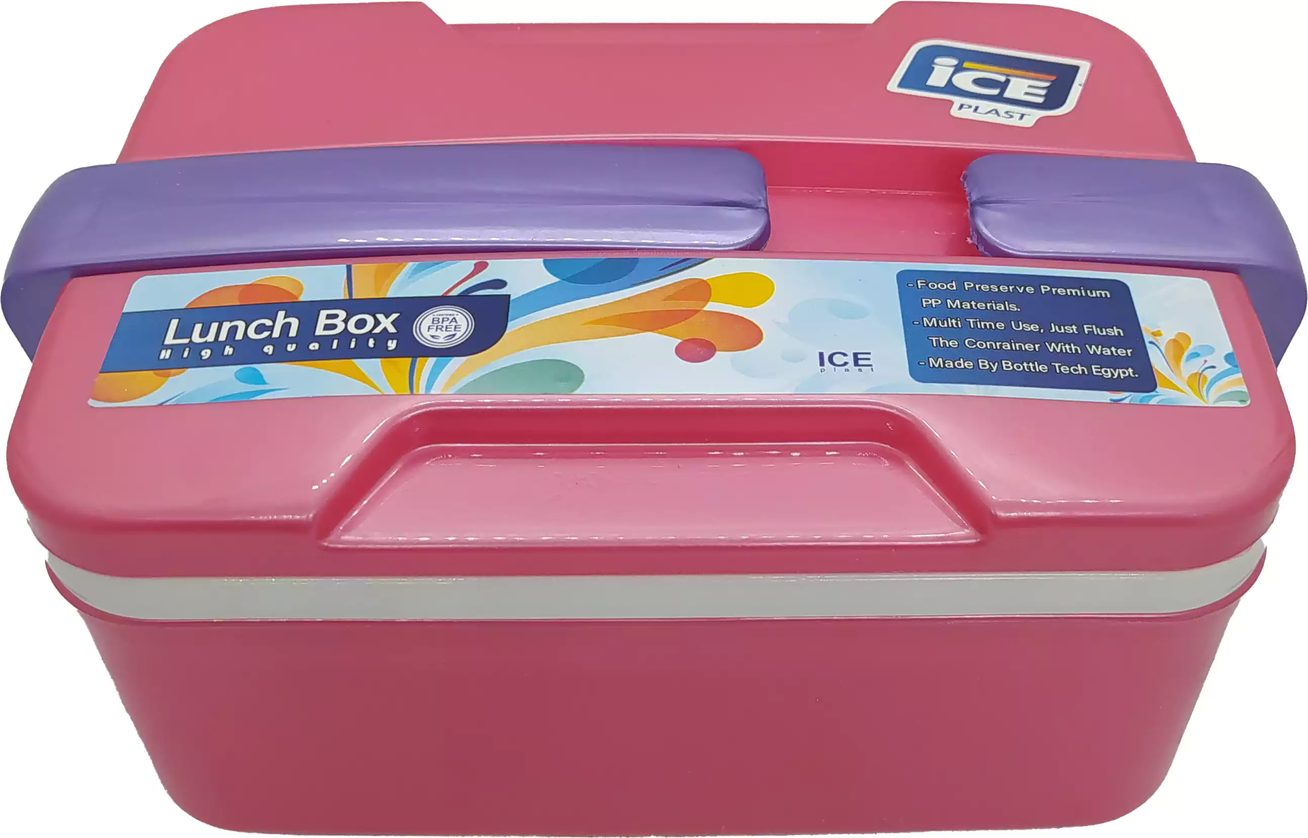 ICE Plast Lunch box blacked out with belt COMBO