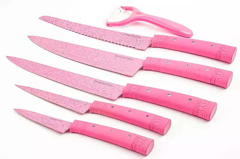 طقم سكاكين شكل قلب - 7 قطع