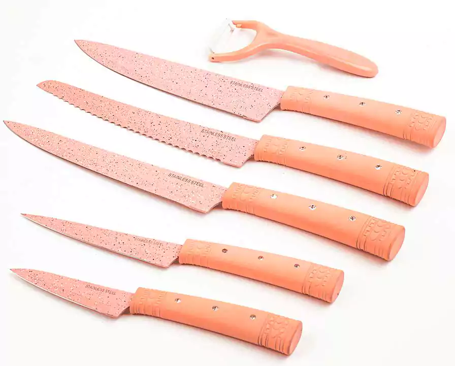 طقم سكاكين شكل قلب - 7 قطع