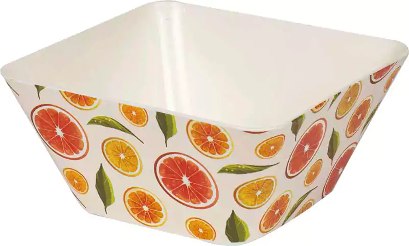 Square plastic bowl 1 liter - assorted colors