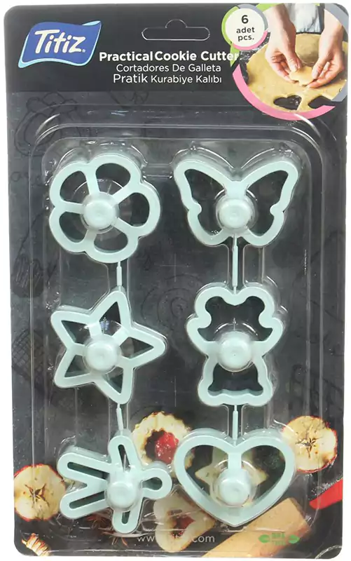 قطاعة بسكويت ومعجنات أشكال تيتز 6 قطع - أخضر