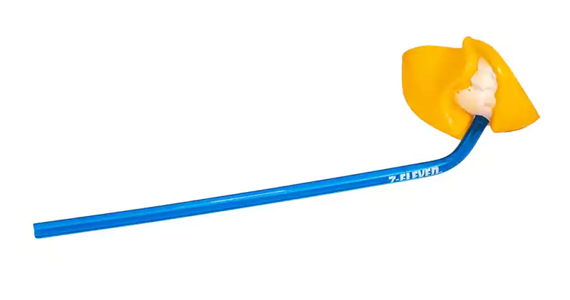 Plastic straw - blue