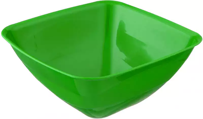 Square plastic bowl 3 liters - green, 9110