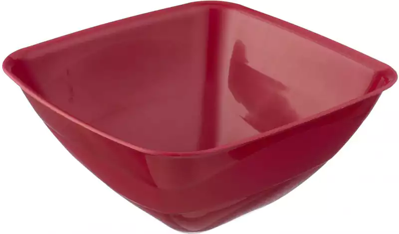 Square plastic bowl 5 liters - red, 9119