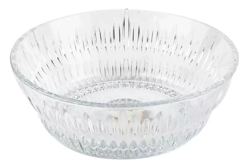 Newnova Round modern glass fruit plate , medium size -clear