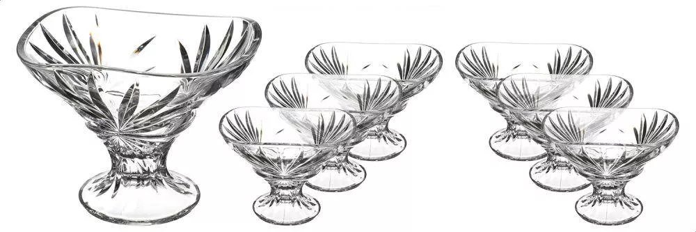 طقم خشاف اوسيس كريستال ايطالي من ار سي ار، 7 قطع، شفاف