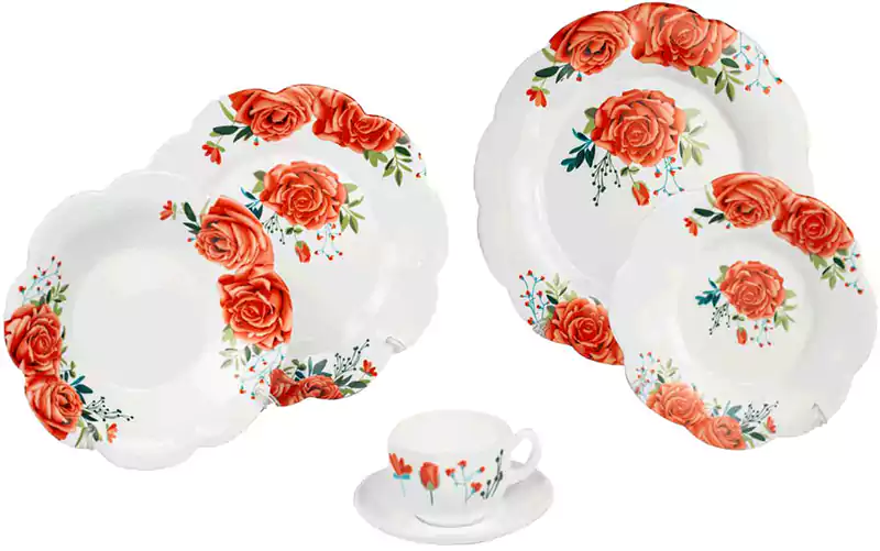 طقم بيركس لومينارك، إماراتي، 60 قطعة، أبيض 4617