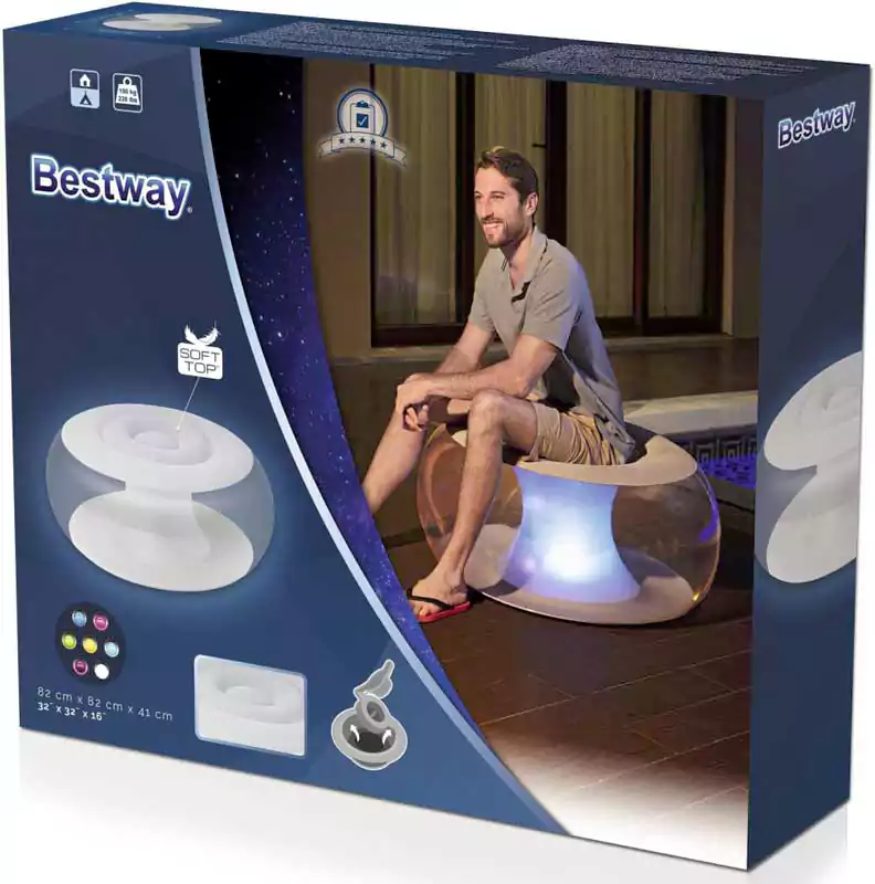 Bestway 75085 Inflatable Chair with Integrated LED Lights