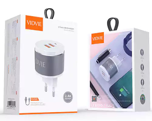 CHARGER VIDVIE 2.4A OUYPUT PLE229 MICRO WHITE