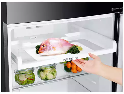 LG Refrigerator, No Frost, 393 Liter, Inverter, 2 Doors, Black, GN-C562SGCL