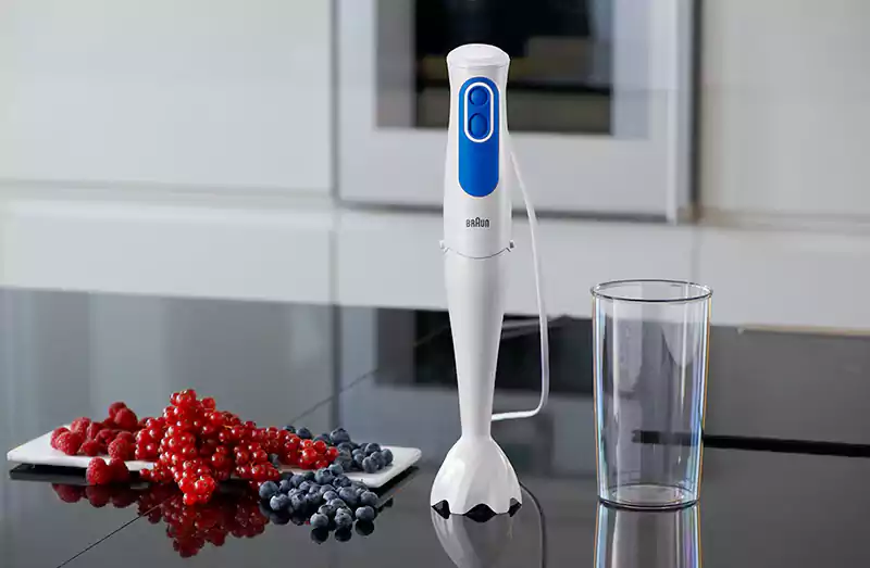 Braun MultiQuick 3 Hand Blender, 700 Watt, 500 ml, With chopper, White and Blue MQ 3020