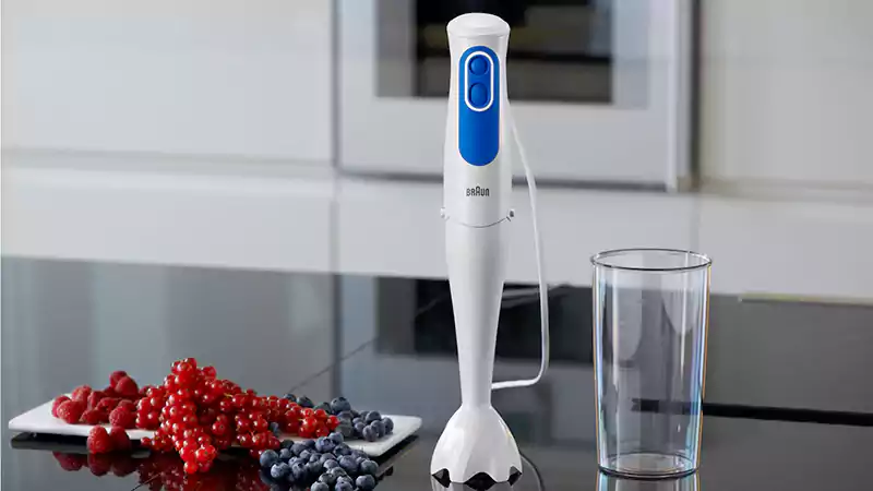 Braun MultiQuick 3 Hand Blender, 700 Watt, 500 ml, With chopper, White and Blue MQ 3020