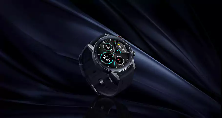 ساعة هونور ماجيك 2 الذكية، بلوتوث، شاشة تعمل باللمس 1.39 بوصة، 455 مللي أمبير، نظام تتبع الصحة، أسود فحمي