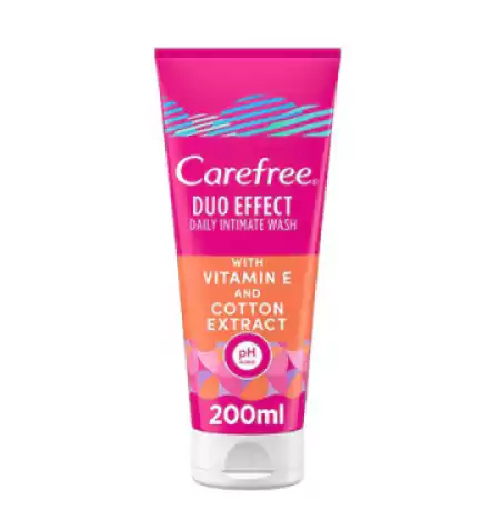 carefree daily intimate wash with vitamin E and cotoon extract 200ml