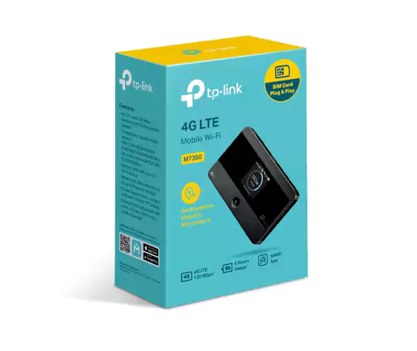 TP-Link 4G Wireless Portable Router, 150Mbps, M7350, Black