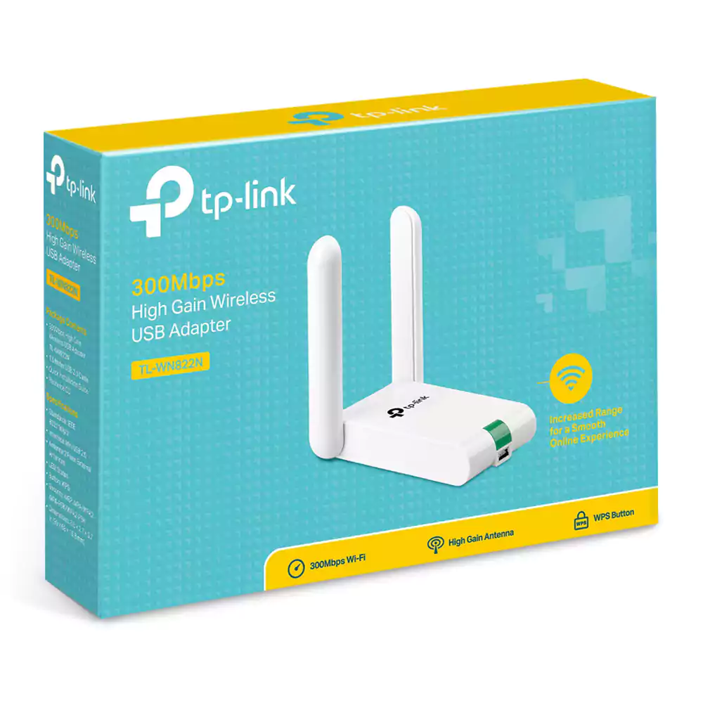 TP-Link Wireless USB Adapter, 300MB Speed, White, TL-WN822N