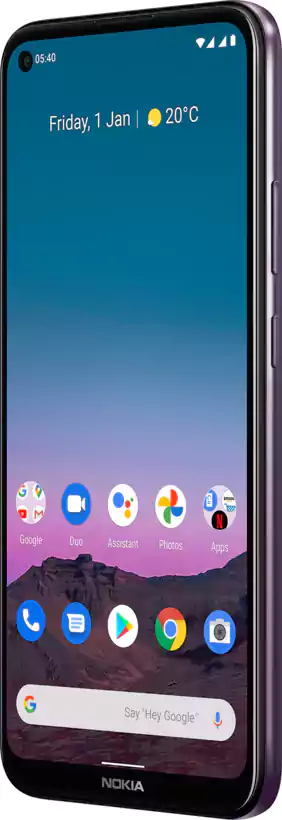 موبايل نوكيا 5.4، ثنائي الشريحة، ذاكرة داخلية 128 جيجابايت، رامات 4 جيجابايت، شبكة الجيل الرابع إل تي إي، بنفسجي